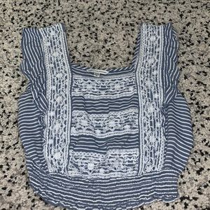 American Eagle, blue white flutter tank